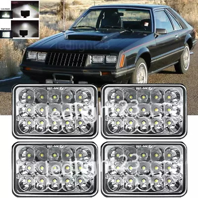 Super Bright 4pc 4x6 Inch Led Headlights HI/LO Fit For Ford Mustang Thunderbird • $44.55