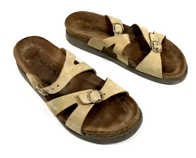 Mephisto Hannel Women's Eu 36/us 6 Cork Slip On Sandals In Nubuck Suede Leather • $49
