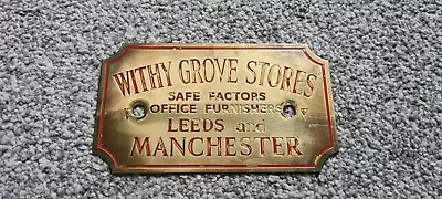 £35 • Buy Withy Grove Stores Safe Plaque (Antique, Reclaimed, Architectural, Salvage)