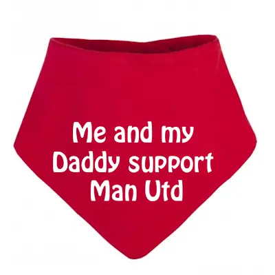 PERSONALISED BABY BIB Or BANDANNA NEWBORN FOOTBALL TEAM GIFT SHOWER MAN UTD/CITY • £4.99