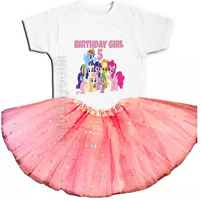 My Little Pony Party 5th Birthday Pink Tutu Outfit Personalized Name Option • $28.95