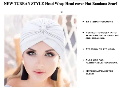 £2.15 • Buy NEW TURBAN STYLE Head Wrap Head Cover Hat Bandana Scarf Hair Loss Cap Chemo