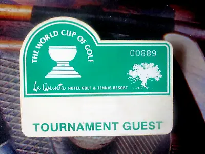 Vtg - PGA TOUR Golf Badge - 1985 WORLD CUP OF GOLF - La Quinta Golf Resort - CA • $14