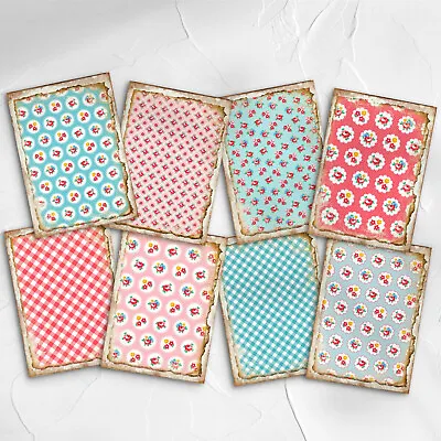 Shabby Chic Blank Card Toppers Cardmaking Tags Journals Craft Background Papers • £2.80