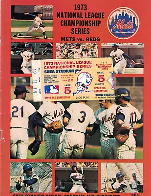 1973 New York Mets NLCS Series Vs. Reds - Game 5 Clincher Program & Ticket Stub • $125