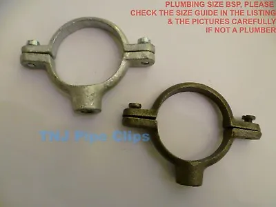 Malleable Iron MUNSEN Ring - Black Or Galvanised - ALL Sizes Pipe Clips Hangers • £2.75