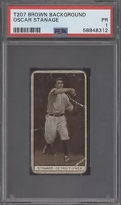 OSCAR STANAGE T207 Brown Background 1912 Recruit Graded PSA 1 POOR • $39.99