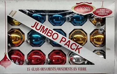 VINTAGE CHRISTMAS ORNAMENTS COBY GLASS PRODUCT Assorted Colors 30 Ball Ornaments • $18.25