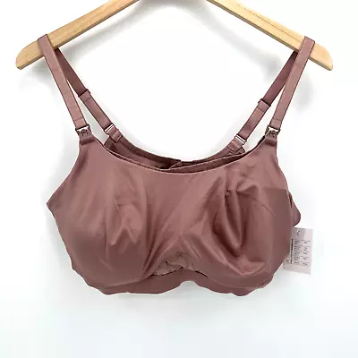 Auden Nursing Wirefree Bra Women's Size 1X 38DDD-44C Easy Open Mauve Pink NEW • $4.99