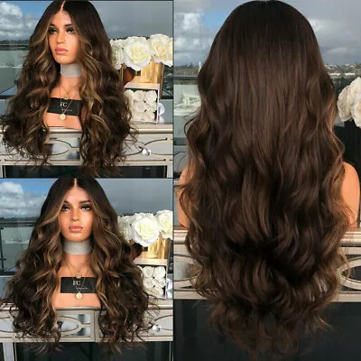 £8.99 • Buy 28  Ladies Ombre Blonde Long Curly Wigs Womens Natural Wavy Hairs Cosplay Wig