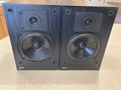 JPW Mini Monitor Pair Of  70W Black Ash Bookshelf Hifi Speakers Made In England • £91.60