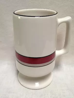 Vintage BUFFALO CHINA Striped Footed Pedestal Irish Coffee Cup Mug 12 Oz. • $8.99