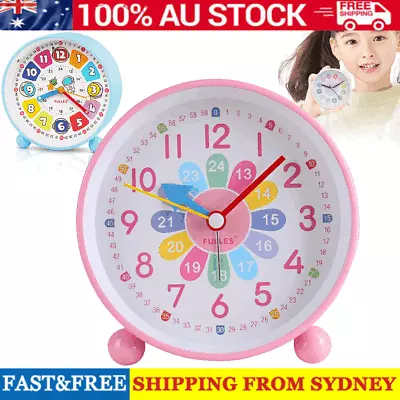 AU Kids Alarm Clock Cute Loud Bell Analog Alarm Clock Desk Clock W/ Night Light • $18.89