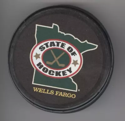 Minnesota State Of Hockey Souvenir Hockey Puck Wells Fargo • $5