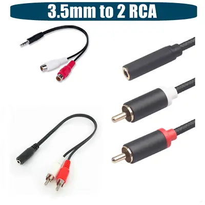 3.5mm AUX Female To 2 RCA Male Aux Auxiliary Stereo Audio Adapter Cable OZ Stock • $3.50