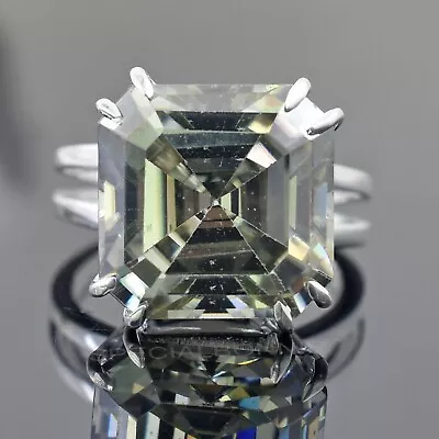 RARE 12.30Ct Gray Diamond Solitaire Ring-925 Silver. Certified. Earth Mined ! • $1.25
