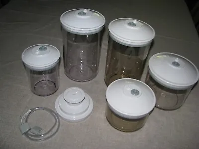 $37.57 • Buy Foodsaver Snail Vacuum Seal Canister  Lot Of 5 Containers With Lids /Hose