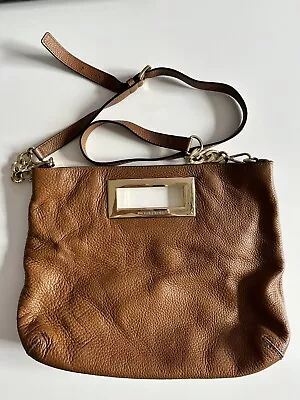 Michael Kors Large Berkley Messenger Brown Leather Crossbody Bag • $29.99