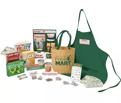 Melissa & Doug Fresh Mart Grocery Store Play Food And Role Play Companion Set • $15.97