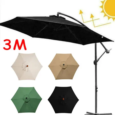 Replacement Fabric 3m Garden Patio Parasol Canopy Cover For 6 Arm Sun Umbrella • £16.95