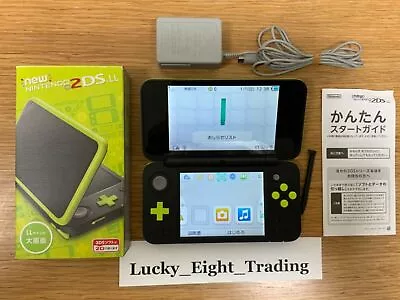 New Nintendo 2DS XL LL Black Lime Console Charger Box Japanese Ver [BOX] • $308.28