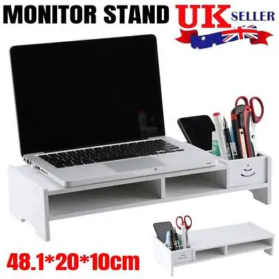 2 Tier Computer Desktop Monitor Stand Laptop TV Display Screen Riser Shelf New • £9.89
