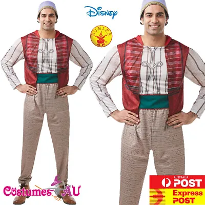 Licensed Mens Genie Aladdin Disney Live Action Costume Halloween Book Week Adult • $27.47