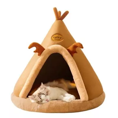 Ultra-Soft Plush Self-Warming Pet Bed Mongolian Yurt Elk Christmas Dogs Beds... • $36.16