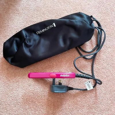 Babyliss Pink Mini Hair Style Straightener Styling In Traveler Holiday Pouch • £13