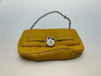 Michael Kors Purse Lock 🔒Used Yellow Handbag • $21.86