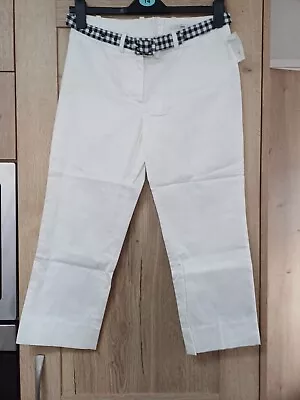 Cropped White Trousers By H&M Size 10 Bnwt • £6.50