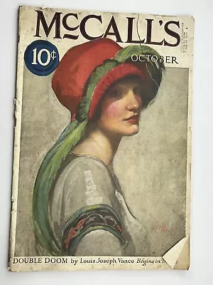 McCall's Magazine - Oct 1922 - Recipes Stories Women's Interest Sewing Ads • $18.95