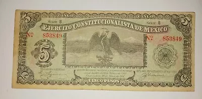 Mexico 5 Pesos Ejercito Constitucionalista • $24.95