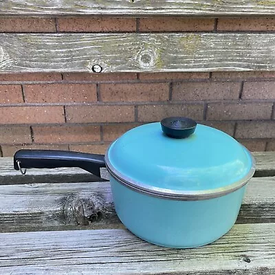 $12.95 • Buy Vtg CLUB Cast Aluminum Turquoise Aqua Teal 2 Quart Sauce Pot Pan With Lid