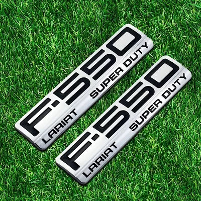 05-10 F-550 F550 LARIAT Super Duty Fender Side Emblem Nameplate - 2pcs Chrome • $34.99