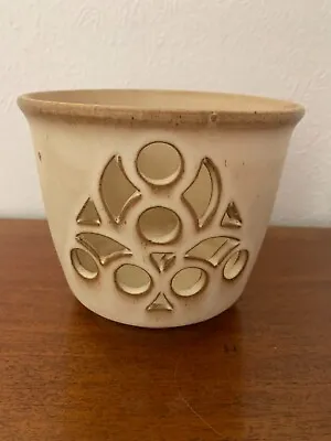 £14.99 • Buy Grayshott Pottery Ceramic Planter Plant Pot Cut Out Medium Size 14 Cm H