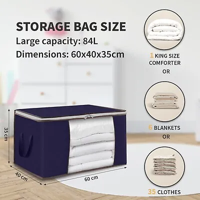 3/6Pcs Clothes Storage Bags Zipped Organizer Underbed Wardrobe Cube Closet Boxes • £13.59