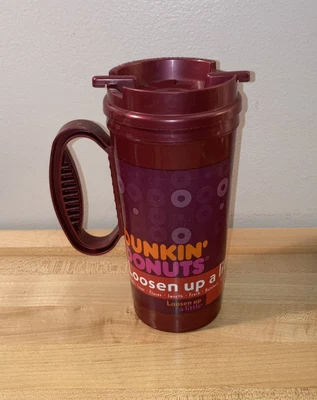 $9.99 • Buy WHIRLEY DUNKIN DONUTS LOOSEN UP A LITTLE 16 Oz PLASTIC TRAVEL MUG