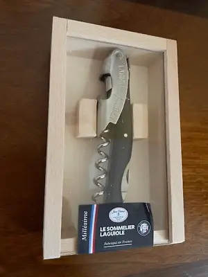 NEW Laguiole Le Sommelier Millesime Waiter Corkscrew Black Wood Gift Box SEALED • £46.55