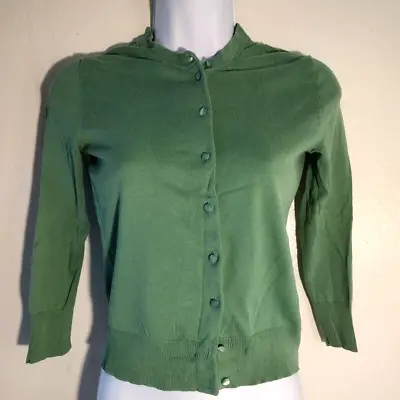 🍀 J Crew Cotton Jackie Cardigan Sweater Sz XS Dublin Green 29350 - A Classic • $8