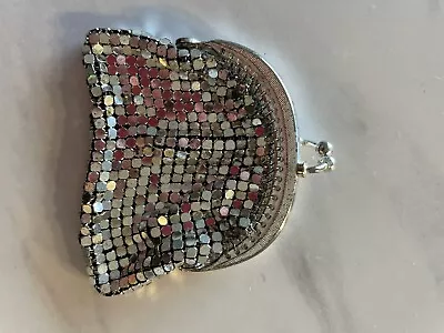 Vintage Silver Tone Mesh Small Coin Purse - From France • $20