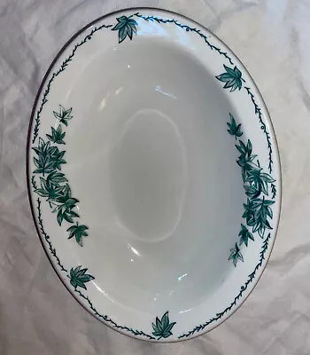 Iroquois China Stoneware Side Dish Serving BowlWhite With Green Leaves • $24.99