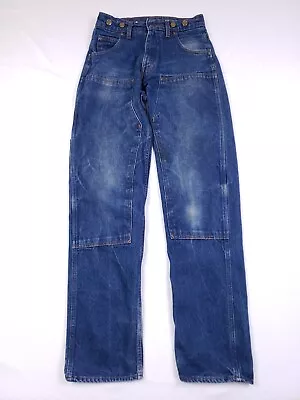 VTG Prison Blues Prsn Blu Double Knee Mens 30x35.5 Denim Blue Jeans Made In USA • $39.87