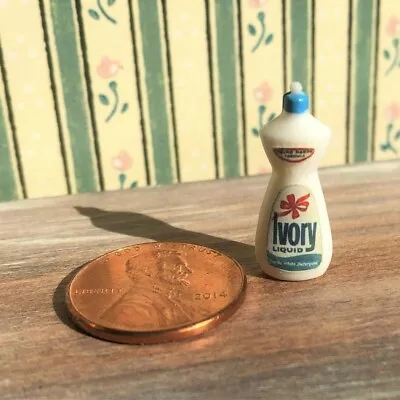 Dollhouse Miniatures 1:12 Vintage Label Bottle Of Liquid Dish Soap • $3.95