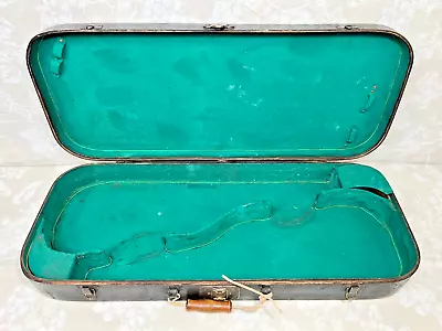 Wood Double Violin Case Corbin Lock Green Felt Lining • $301.71