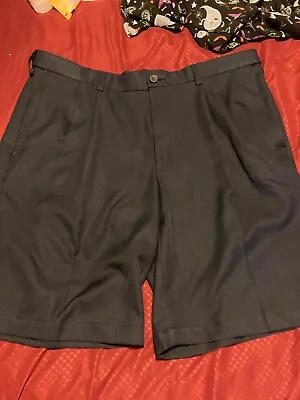 Haggar Cool 18 Pro Navy Blue Performance Shorts Pockets Size 38 Adj Waist NWOT • $7.25