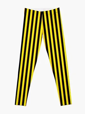 Vertical Stripes Yellow Black And Red Leggings For Women Stripes Leggings • $24.01