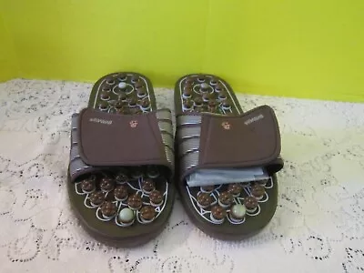 BYRIVER Jade Stone Acupressure Massage Slippers Sandals Reflexology Foot Size L • $19.99