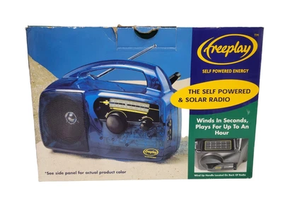 $60 • Buy Freeplay Self Powered AM/FM Radio Solar Power Crank Clear Solar Green NEW