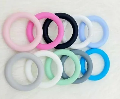 £3.99 • Buy 65mm Silicone Ring Beads DIY Chewable Rings